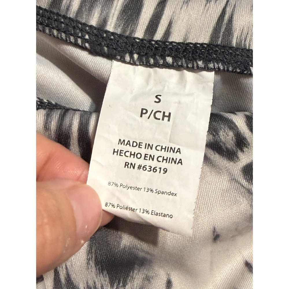 Bebe Sport Leggings Women Size S Grey Animal Print Activewear Pockets Pocketed - Picture 5 of 11